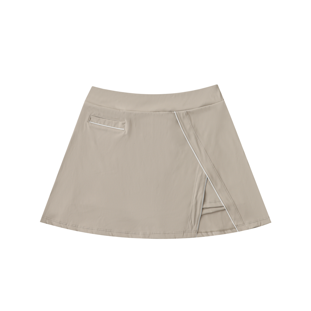 High-Waist Pocketed A-Line Skirt