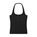Women's Ribbed Henley Tank Top
