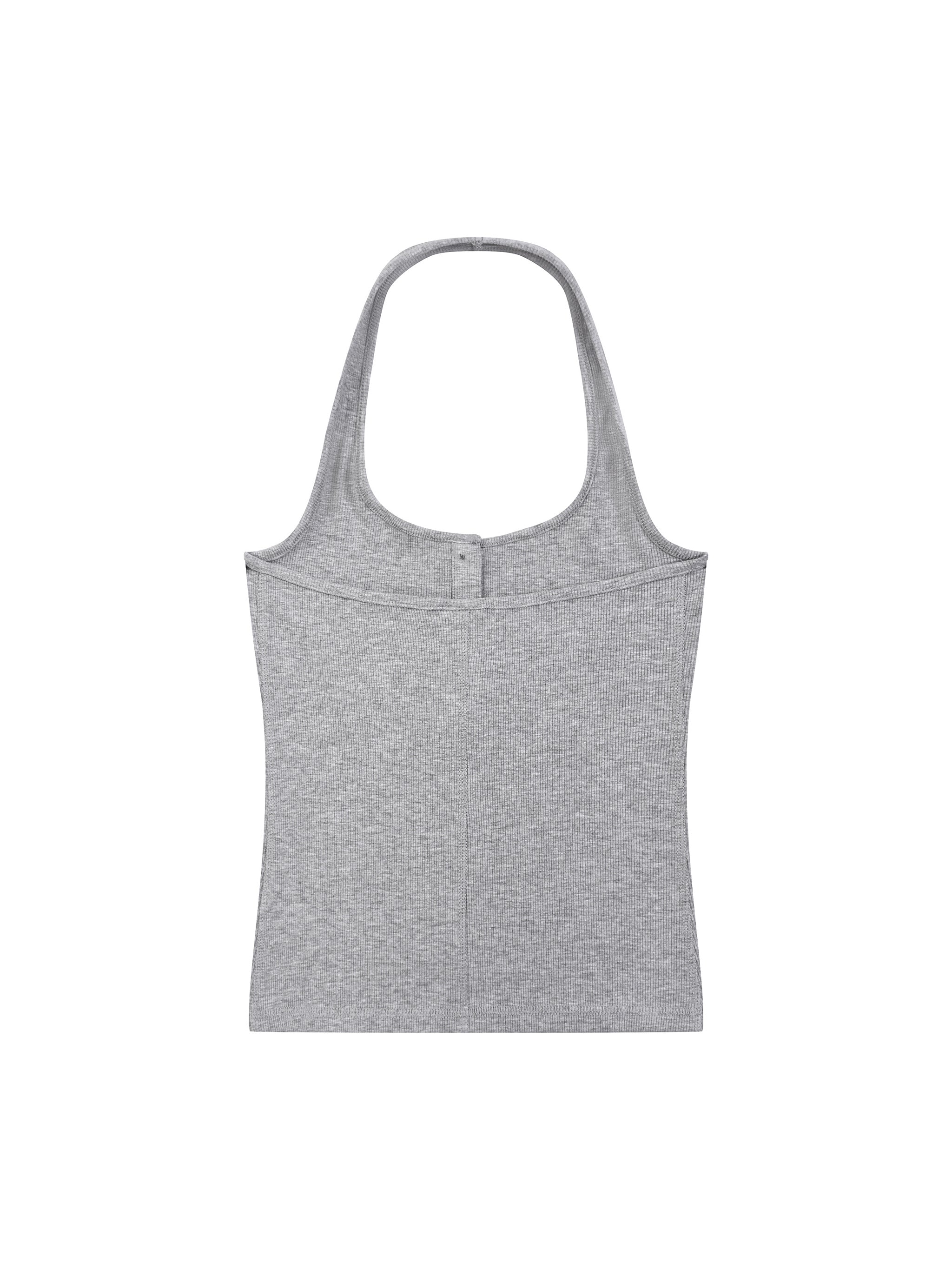 Women's Ribbed Henley Tank Top